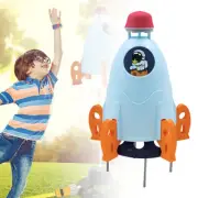 Rocket Sprinkler Toy Plastic Space Rocket Jet Blue for Outdoor in Garden Lawn