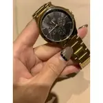 CASIO 玫瑰金土豪金三眼腕錶 三摺錶扣