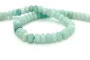 13 inch strand of natural Amazonite Rondelle Faceted 6mm beads.