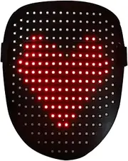 Tignapoo LED Luminous Facemask Light-up Face Mask Costume Mask Gesture Sensing Control For Festival Party Costume Props Christmas Halloween Decor Dress Up Masquerade