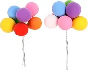 Unimall 2 Sets(16Pcs) Romantic Colorful Balloon Cake Topper Cupcake Picks Wedding Birthday Cake Decorations Party Favor Dessert Cupcake Topper Cake Picks Party Decoration Supply