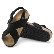 Birkenstock Tulum Soft Footbed Suede Leather sandals in black EU 38 US 7 medium