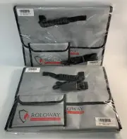 (2) Fireproof Document & Money Bag Large 15x12x5" Water Resistant Zipper Closure