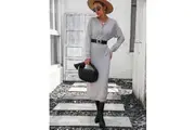 Massey Knit Midi Sweater Dress - Grey