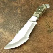 Handmade Tracker Knife D2 Steel With Bone Handle With Leather Sheath