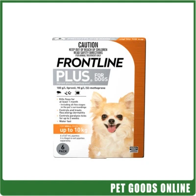 Frontline Plus Dog Upto 10Kg Small Orange 6 Pack