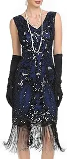 [PrettyGuide] Women's 1920s Gatsby Art Deco Beads Fringed Cocktail Flapper Dress