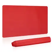 24"x13" Large Desk Mat, PU Leather Dual Side Large Desk Pad, Dark Red