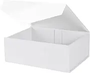 Gift Box with Lid, Collapsible Bridesmaid Proposal Box with Magnetic, Sturdy Storage Box for Birthdays, Weddings, Father's Day, Christmas (White,35 x 23 x 10,13.7 x 9 x 3.9 inches)