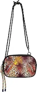 ODAWA Palm Leaves Colorful Leopard Print Phone Bag Small Purse with Adjustable Rope Strap for Women's