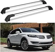 TINIANHHCT Cross Bars Lockable Fits for Lincoln MKX U540 2015-2018 with Flush Side Rails Roof Rack Cargo Luggage Carrier, Black+Silver