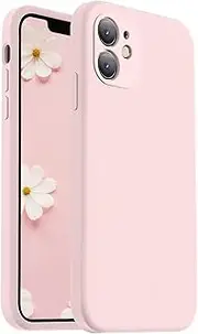 ROUMAYMAY for iPhone 12 Mini Case, Liquid Silicone Shockproof Upgraded [Camera Cover], with Soft Fine Smooth Microfibre Lining Anti-Scratch, Full Body Phone Case for iPhone 12 Mini Cover Pink