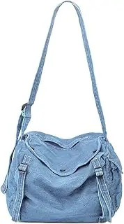 [Rungion] Denim Shoulder Bag for Women Men Large Hobo Bag Crossbody Bag Tote Handbag Messenger Bag Purse Satchel Fashion Bags