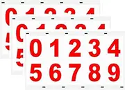 Nanofilm License Plate Sticker, 3PCS License Plate Number Reflective Invisible Digital Sticker, Reflective Digital Number Label for car or Mailbox (red-74 * 41mm)