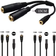 3.5mm Splitter Female to Female 2.5mm/3.5mm Stereo Earphone Connector