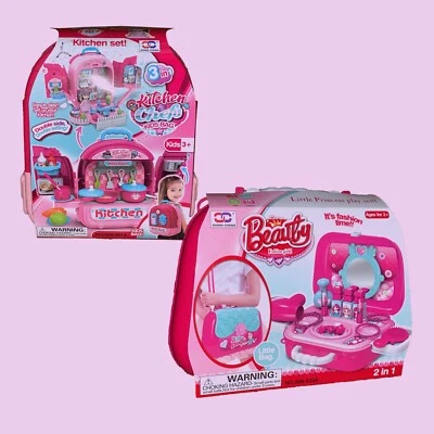 Kids Kitchen Chef Play Toy Girls Beauty Fashion Jewelry Beauty Party Toy Set