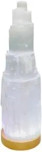 SALTCO Selenite Lamp Cord LED White with Wooden Base (for small selenite lamp only)
