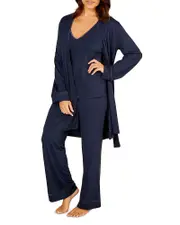 Cosabella Bella Curvy Racerback Cami, Pants & Robe Pajama Set