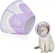 Cat Cone Collar Soft to Stop Licking and Scratching Adjustable Elizabethan Collars Pet Recovery Collar for Kitten Prevent from Licking Wounds (Purple, M)