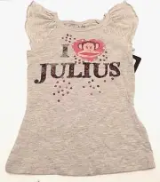 PAUL FRANK LUXE GIRLS I LOVE JULIUS SLEEVELESS SHIRT SIZE 5 NEW!