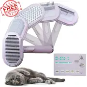 Kir Cat Brush with Release Button, Cat Comb with 5 Heads, Pet Hair Remover, Cat