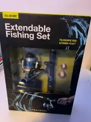 NEW PROTOCOL EXTENDABLE FISHING SET TELESCOPIC ROD EXTENDS TO 61"