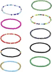 [Holibanna] Glass Bead Anklet Gmstone Ankle Bracelets Anklet for Women Bead Bracelets Beaded Anklets Chain Anklets for Women Elastic Beaded Anklets Bracelet for Charms