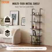 5 Tier Industrial Wall Mount Pipe Shelf for Bedroom 48x30x178cm Storage Unit