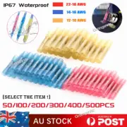 50-500PCS Waterproof Heat Shrink Wire Connectors Butt Terminals Crimp Splice Kit