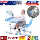 2 Pcs Children Table and Chair Set With Lamp Kids Play Study Desk Adjustable