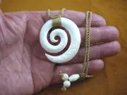 IBP-51 MAORI style Circle of life FISH HOOK water buffalo PENDANT Necklace