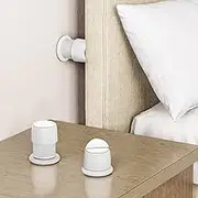 xuenair Headboard Stoppers, 1.6-2.6 inches Bed Wall Stopper, Adjustable Bed Frame Anti-Shake Tool, Headboard Bed Stabilizer for Wall Furniture (White - 2 pcs)