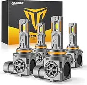 Termitor 9005 9006 LED Bulbs Combo, 60000LM 800% Super Brighter, 6500K Cool White, 1:1 Mini Halogen Size 9005 HB3 & 9006 HB4 Fog Lights with Cooling Fan, Plug and Play, Pack of 4
