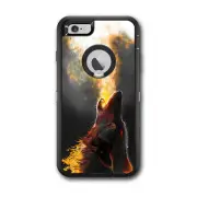 Skin Decal for Otterbox Defender iPhone 6 PLUS Case / Wolf howling at Moon