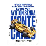 Ayrton Senna Team Lotus 99T Monte Carlo - 30 Years of Legacy - Limited Edition Poster