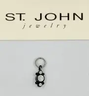 NEW ST. JOHN Knits Mini Zipper Pull Puller Slider Black Crystal Replacement RARE