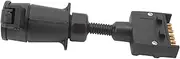 7 Pin Adapter Trailer Light Adapter, Caravan Wiring Connector, Easy To Use Safe Connection Round Female To Flat Male Trailer Adapter Plug 7 PIN for Boat