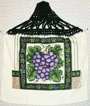 Home Decor' Kitchen Hanging Kitchen Towel Grapes Green Purple