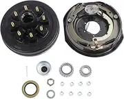 17PCS Trailer Axle Brake Kit with 8 On 6 5in Hub Drum Ideal for 7000 Lbs Cargo Boat Trailer Spindle Enhances Safety Control and Durability