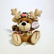 1998 Vintage Coca Cola Reindeer Christmas Bean Bag Plush Stuffed Animal 6" NWT