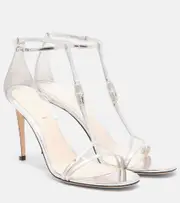 [Gucci] Gucci Embellished leather sandals AU 11 silver