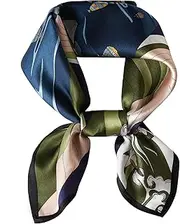 [WUZININGLE] 100% Mulberry Silk Neck Scarf, 21"x21" Silk Hair Head Scarf for Women Men, Lightweight Square Silk Scarf Small