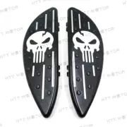 Black Skull Driver Stretched Floorboard For Harley Touring Softail FL Dyna FLD