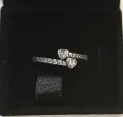 Pandora Two Sparkling Hearts Ring #191023CZ +Gift Box +Polish Cloth +Tag ~Size