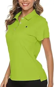 [Gopune] Women's Golf Polo Shirts Lightweight Quick Dry 4 Buttons Short Sleeve Shirts for Tennis
