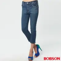 在飛比找momo購物網優惠-【BOBSON】女款高腰七分牛仔褲(220-53)