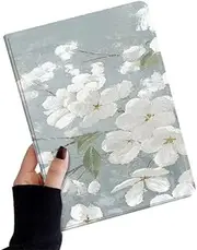 Disonbeir Case for iPad 10.2-Inch 9th/8th/7th Generation (2021/2020/2019) & Air 10.5'' 2019/ Pro 10.5 - Flower Pattern Cute Slim Leather Folio Stand Cover with Pencil Holder, Auto Wake/Sleep(Color Q)