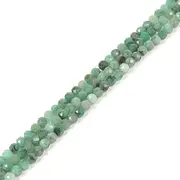 [Justinstones] Natural Emerald Gemstones 4mm Faceted Round Beads Loose Beads 16 Inch for Jewelry Making
