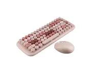 Candy Wireless Keyboard and Mouse Colorful Combos - Bege