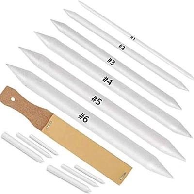 1X(12 PCS Blending Stumps and Tortillions Art Blenders with Sandpaper4271